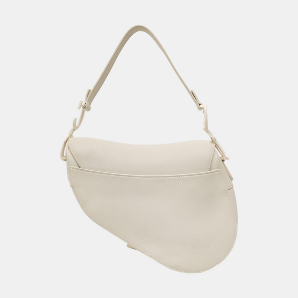 Saddle Small Calfskin White