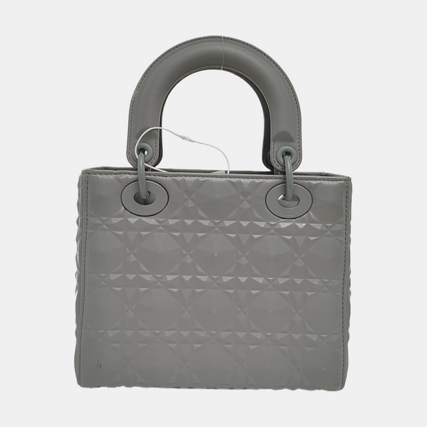 Authenticated pre-owned  Lady Dior Small Quilted Calfskin Grey - Crossbody Bag at Looply