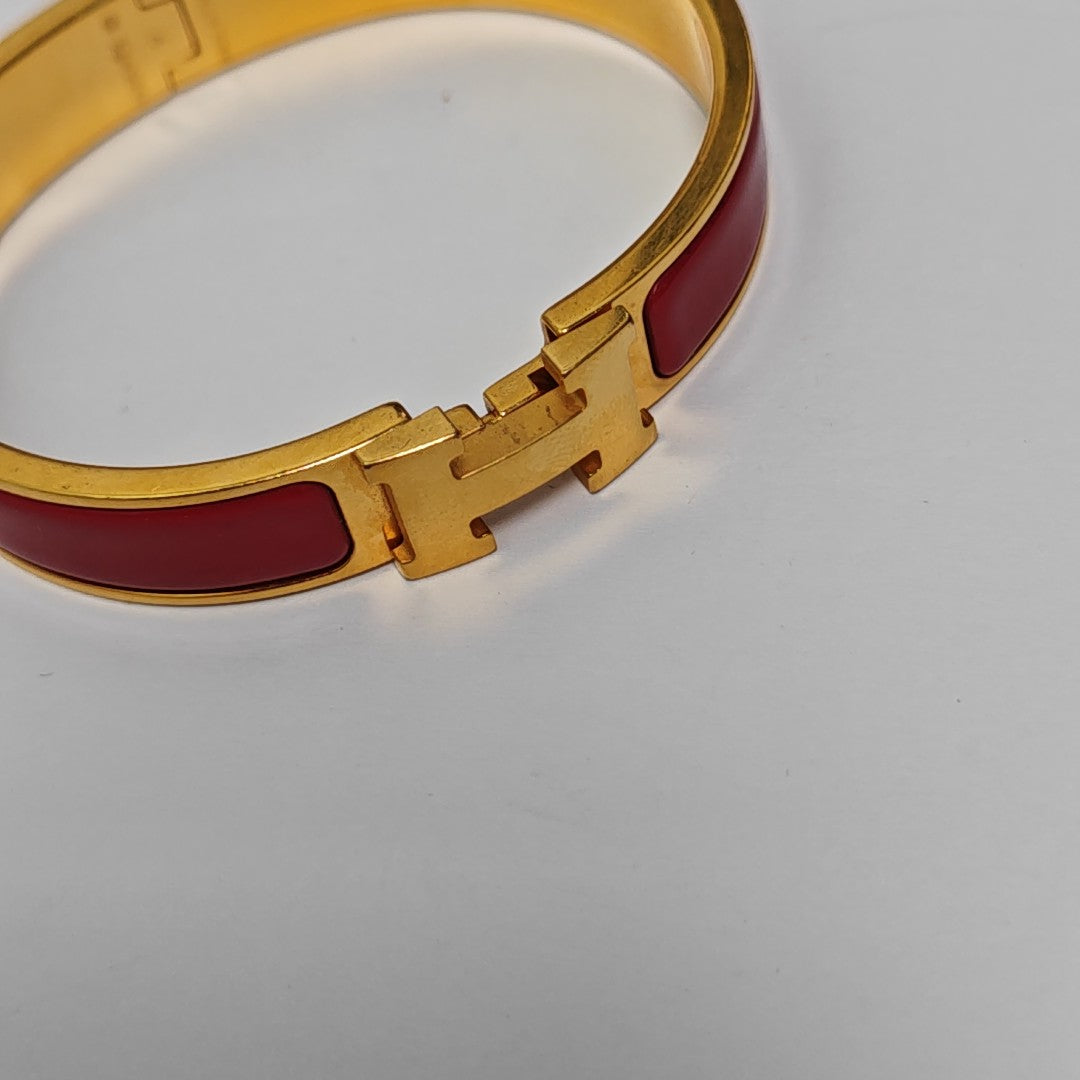 Clic H Metal Red Bangle