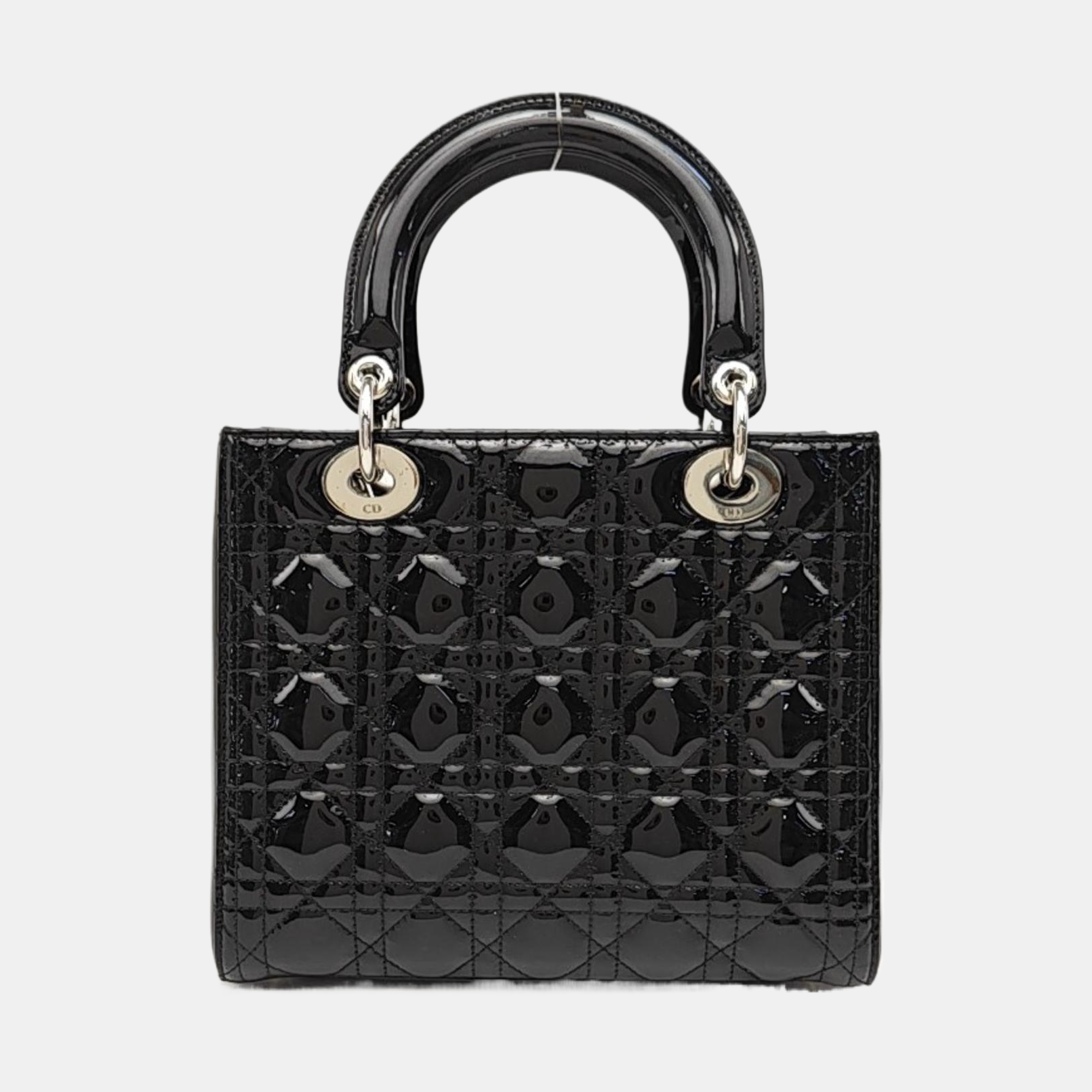 Lady Dior Medium Cannage Patent Leather Black