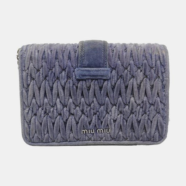 Velvet Shoulder Bag Blue