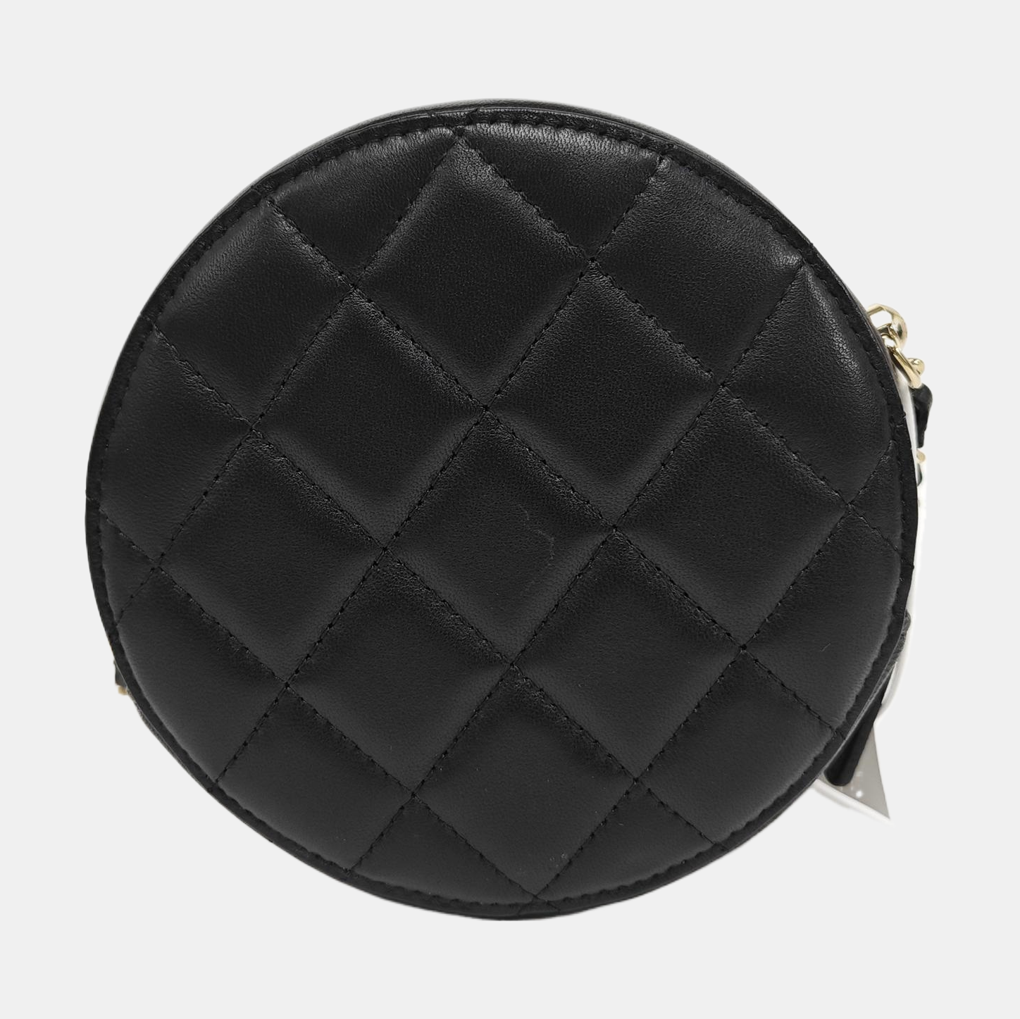 ROUND Quilted Lambskin Black