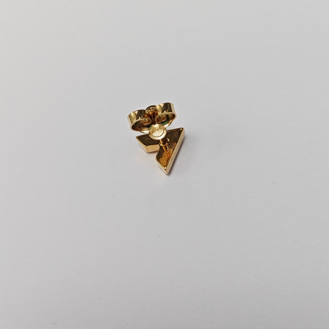 ESSENTIAL V Brass Gold Stud Earrings