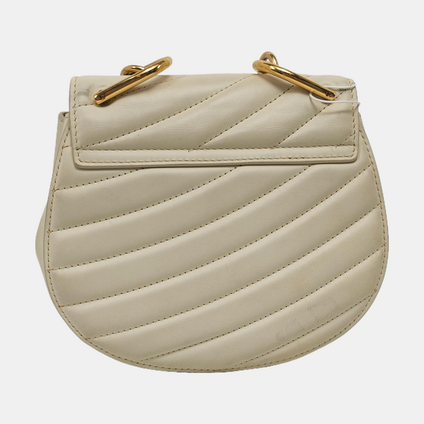 Drew Mini Quilted Calfskin White