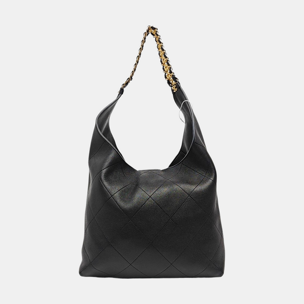 Quilted Lambskin Shoulder Bag Black
