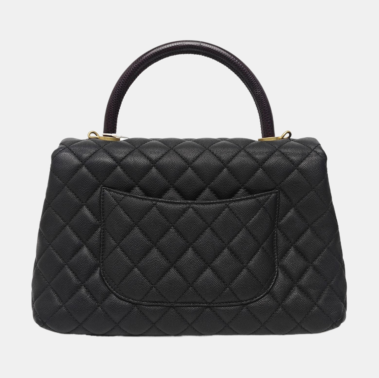 COCO HANDLE Medium Quilted Grained Calfskin Black