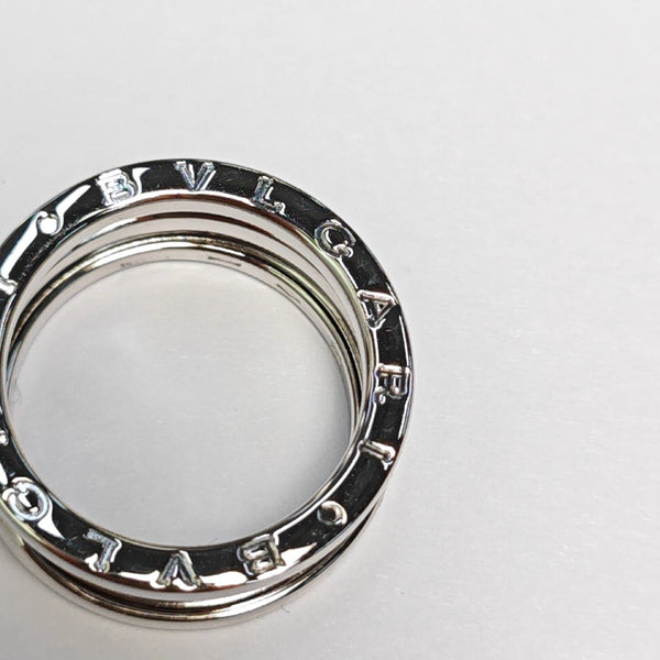B.ZERO1 18k White Gold Silver Ring EU 54