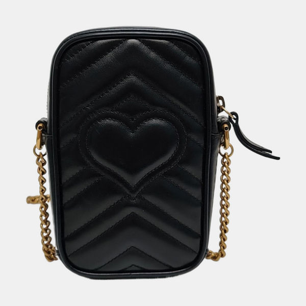 GG Marmont Mini Quilted Calfskin Black