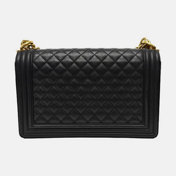 BOY CHANEL Large Quilted Calfskin Black