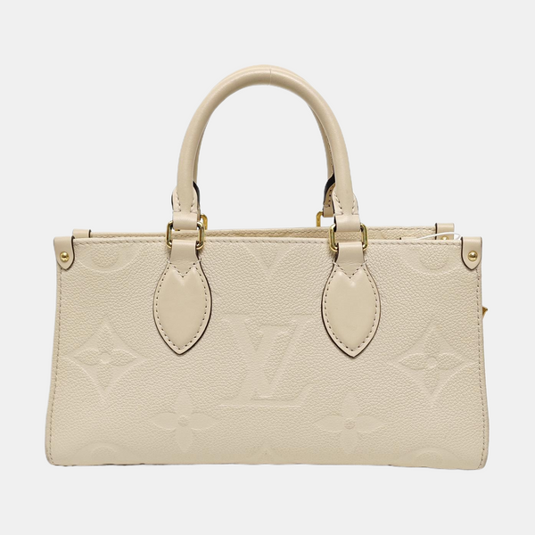 ONTHEGO EAST WEST Monogram Calfskin Beige