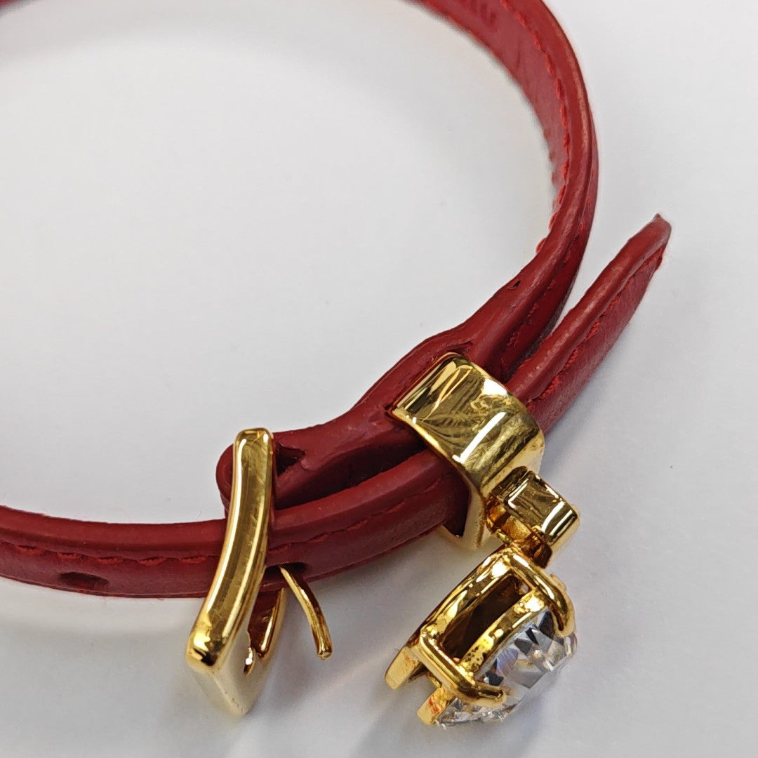 Leather Red Bangle