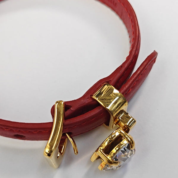Leather Red Bangle