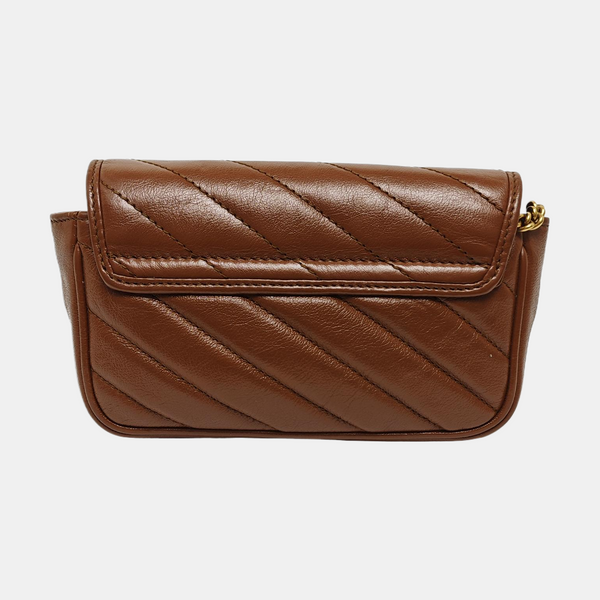 GG Marmont Mini Quilted Calfskin Brown