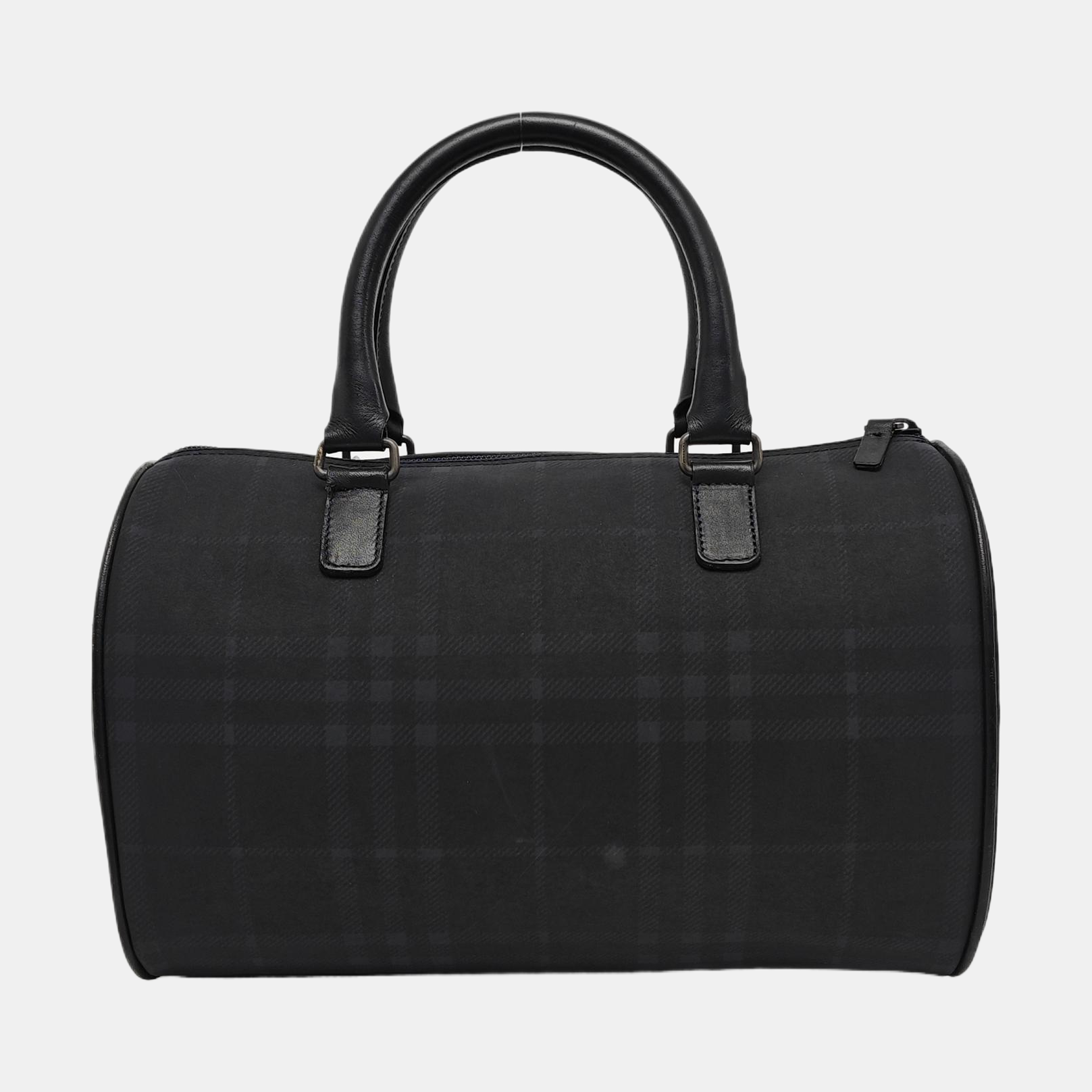 Coated Canvas Top Handle Bag Black
