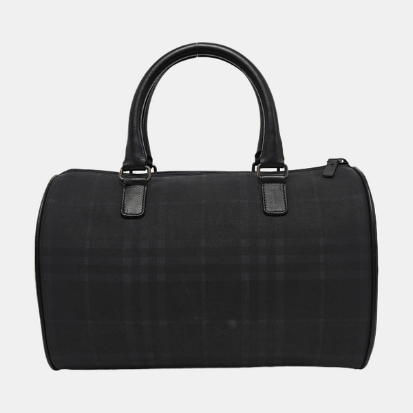 Coated Canvas Top Handle Bag Black