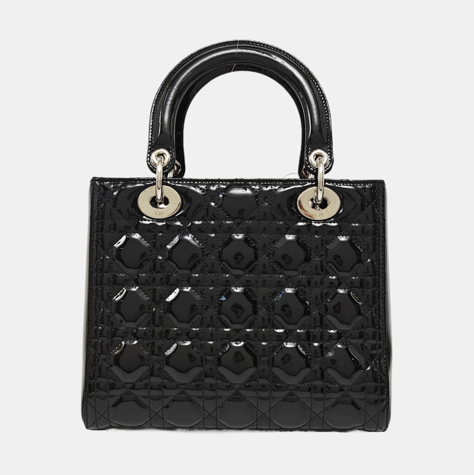 Lady Dior Medium Cannage Patent Leather Black