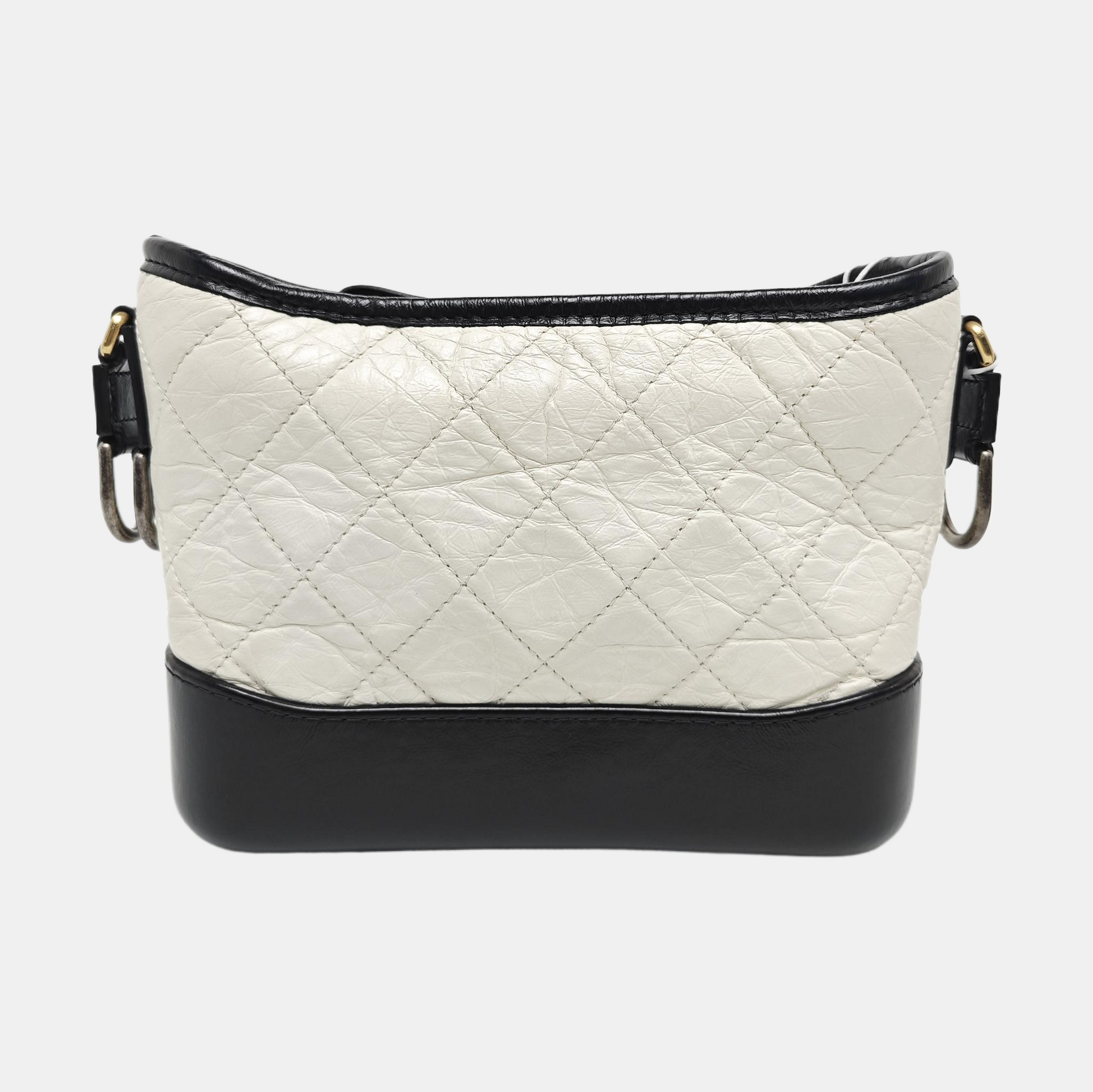 GABRIELLE Small Quilted Calfskin White