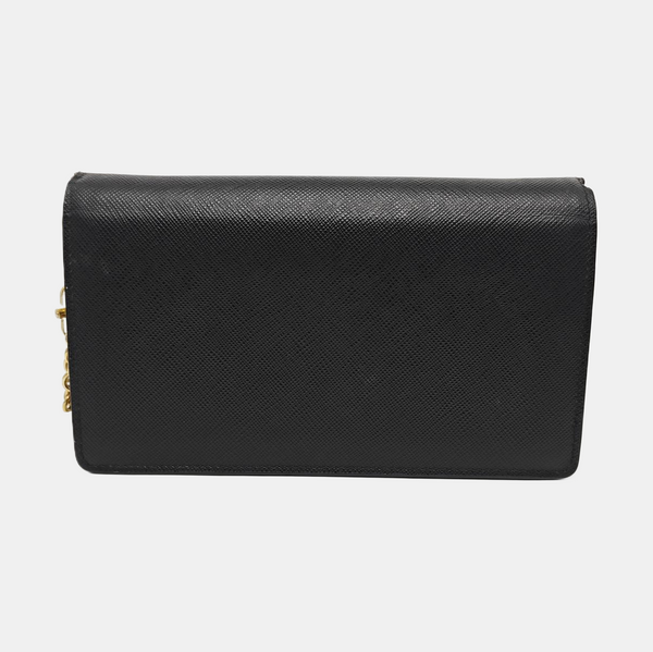 Saffiano Calfskin Shoulder Bag Mini Black