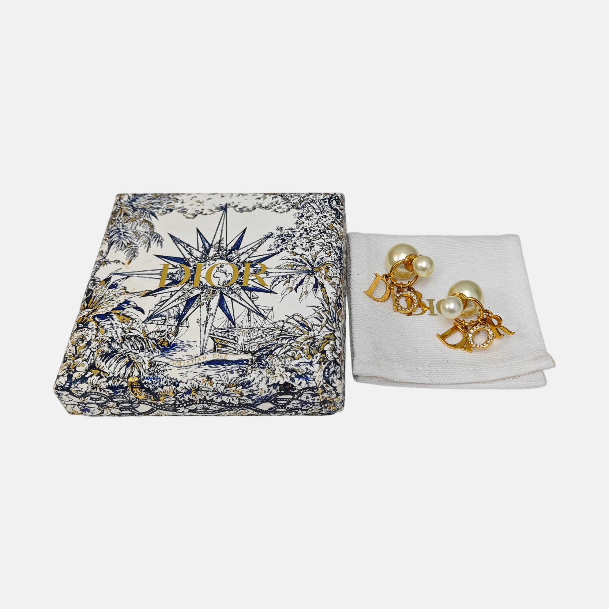 Dior Tribales Metal Gold Stud Earrings