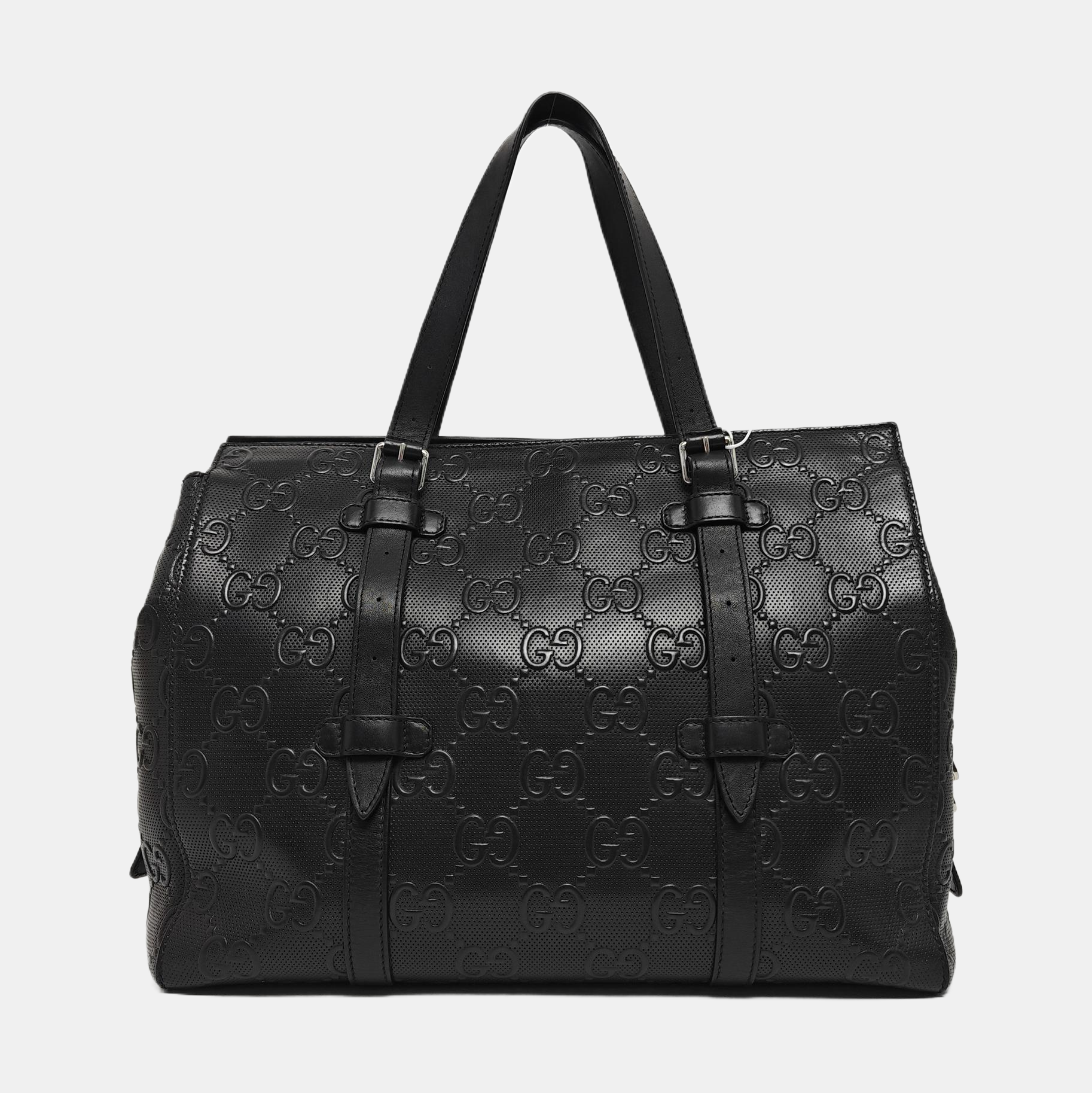 Monogram Calfskin Tote Bag Black