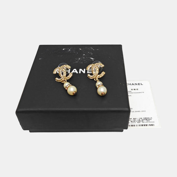 CC Logo Metal Gold Earrings