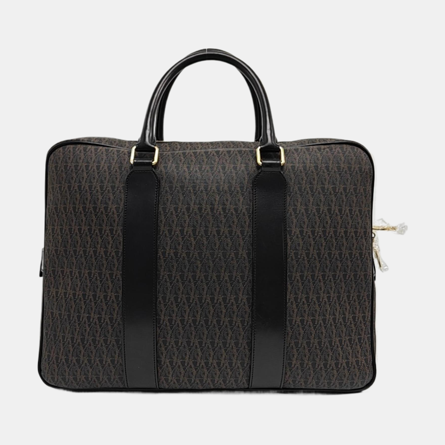 Coated Canvas Shoulder Bag Black