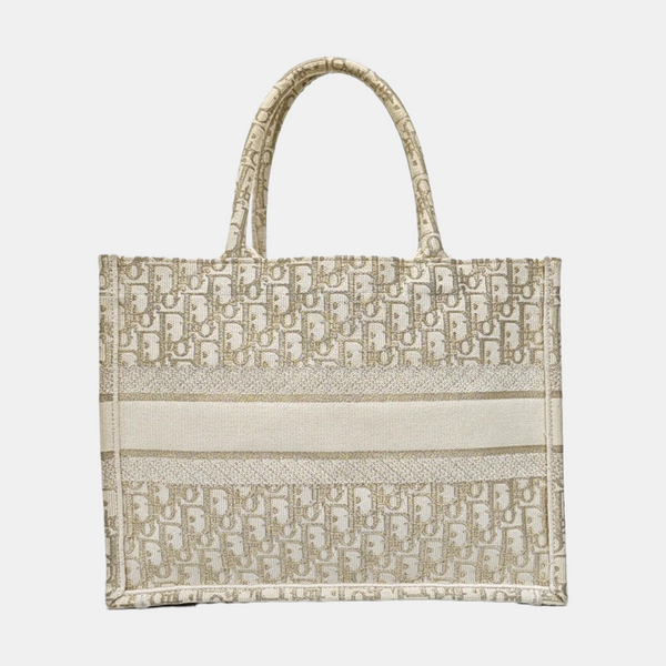 Book Tote Medium Oblique Canvas Gold