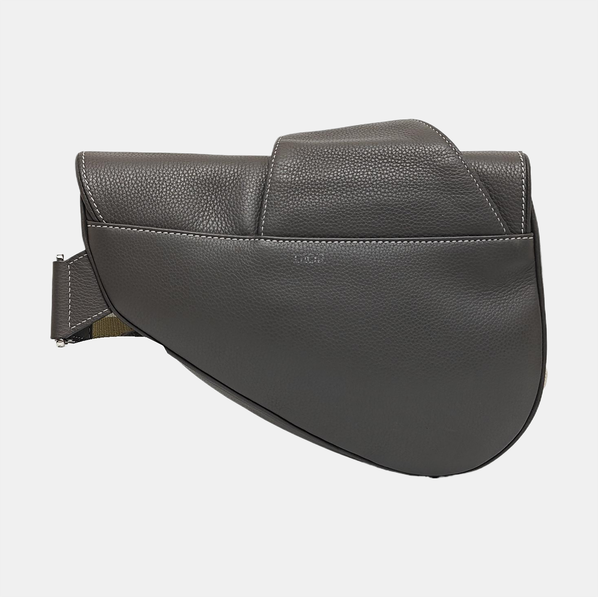 Authenticated pre-owned  Saddle Medium Calfskin Grey - Crossbody Bag at Looply