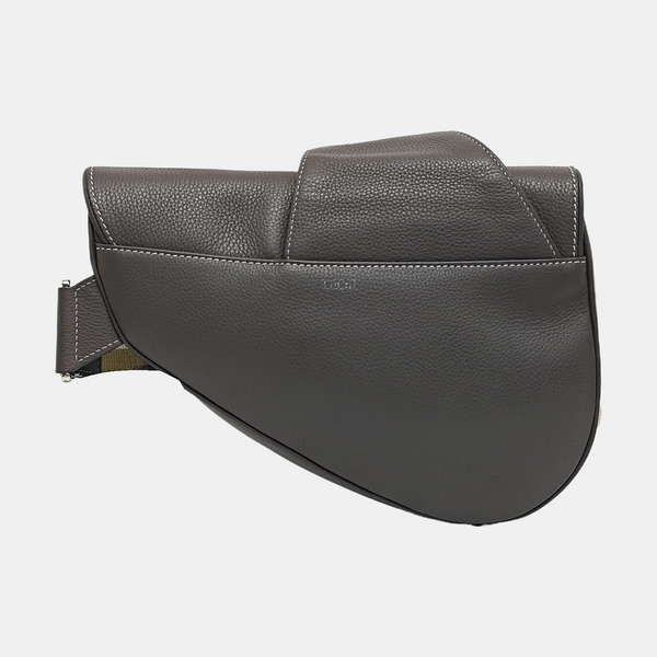 Authenticated pre-owned  Saddle Medium Calfskin Grey - Crossbody Bag at Looply