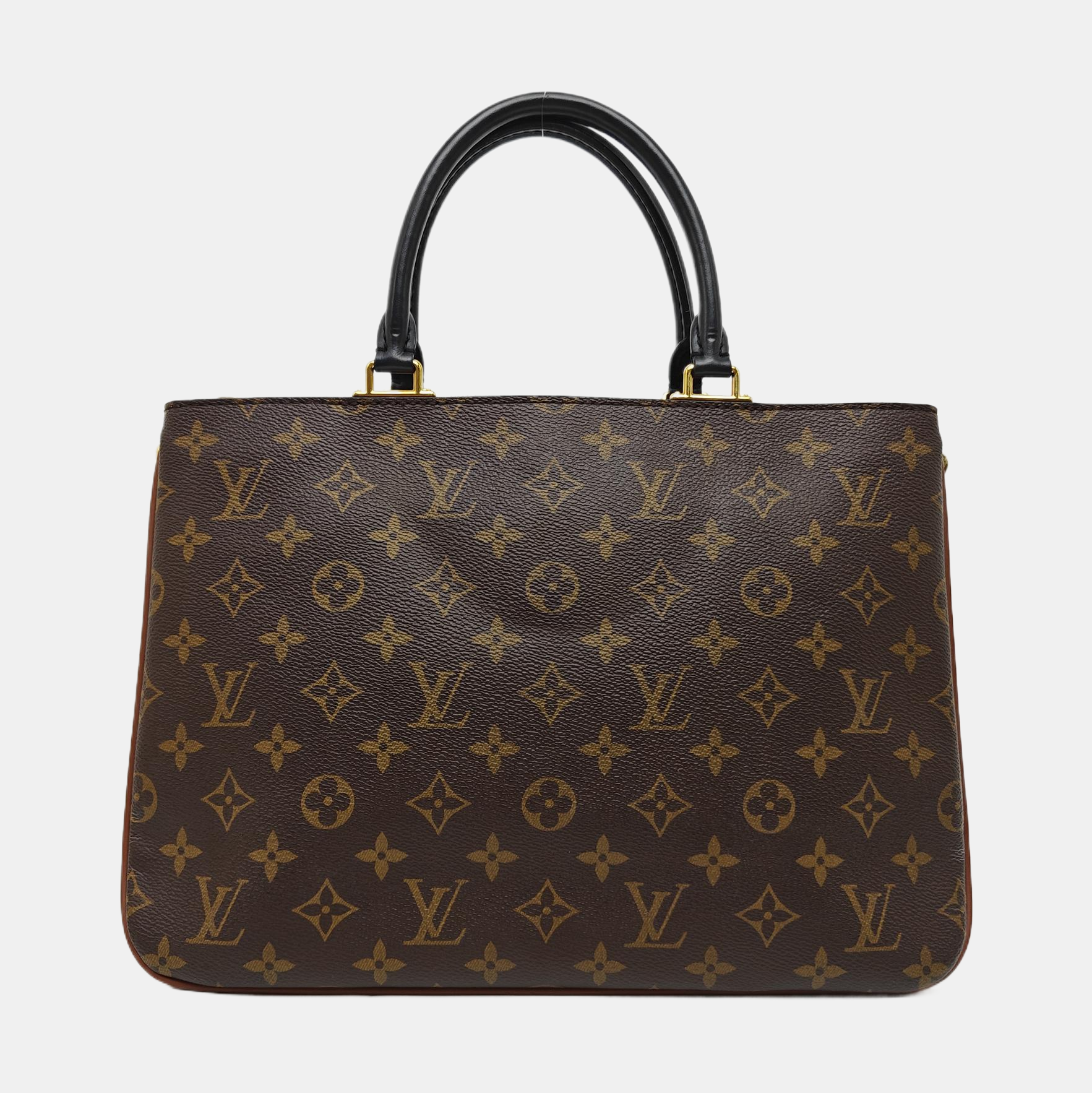 Monogram Coated Canvas Tote Bag Brown