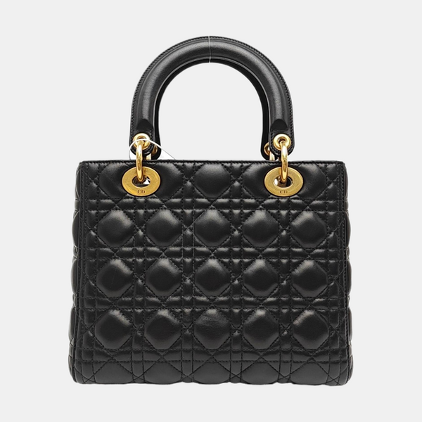Lady Dior Medium Cannage Lambskin Black