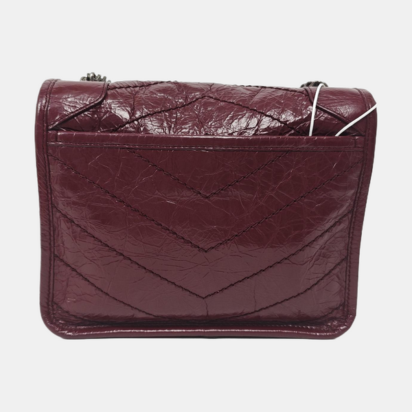 Authenticated pre-owned  NIKI Mini Quilted Calfskin Burgundy - Shoulder Bag at Looply