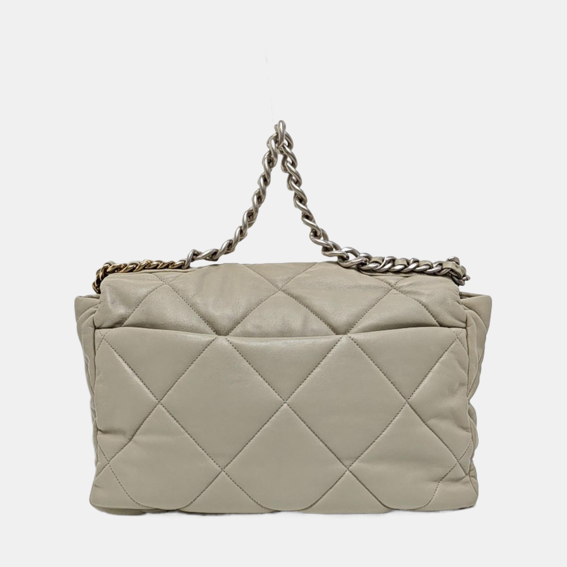 CHANEL 19 Maxi Quilted Lambskin Gray