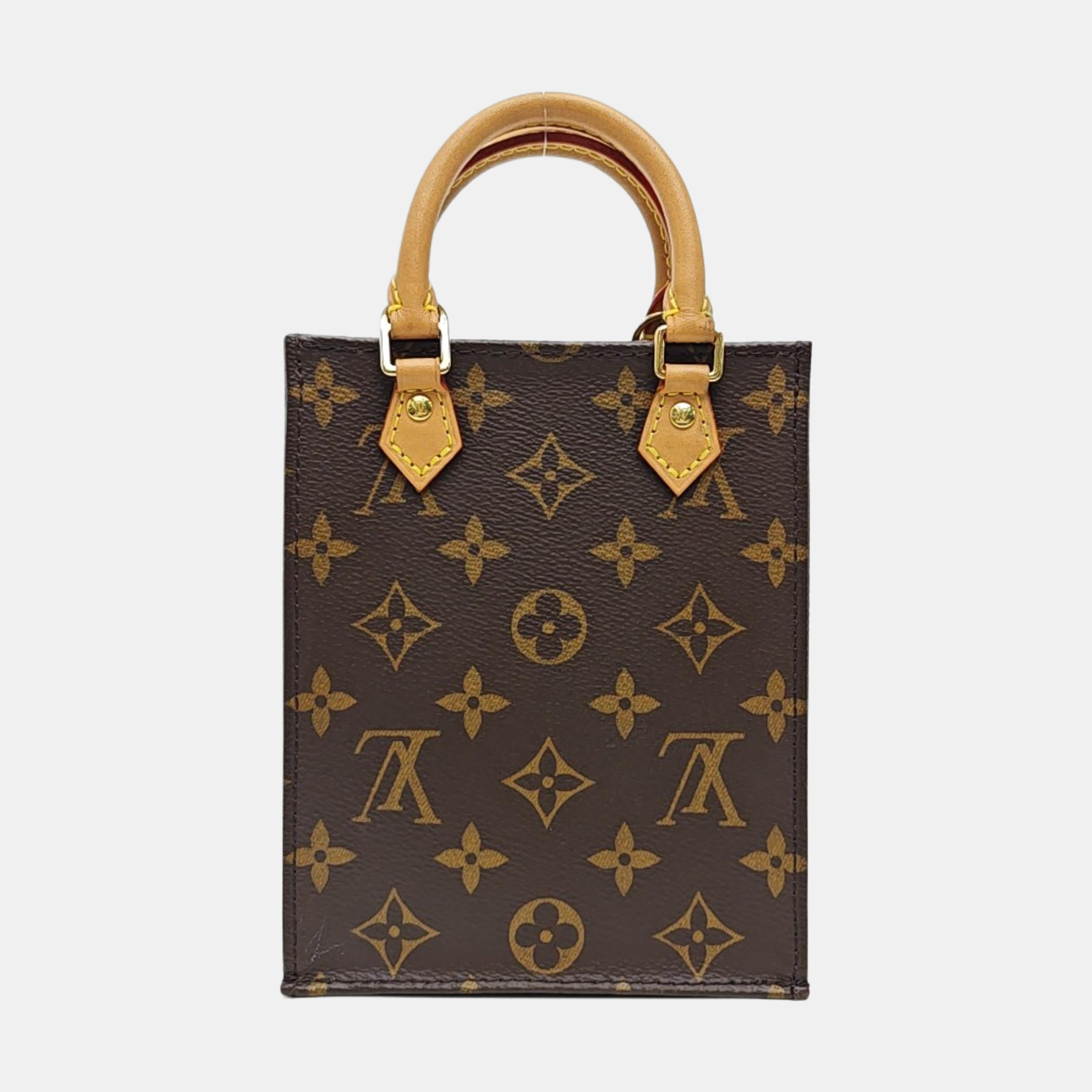 SAC PLAT Mini Monogram Coated Canvas Brown