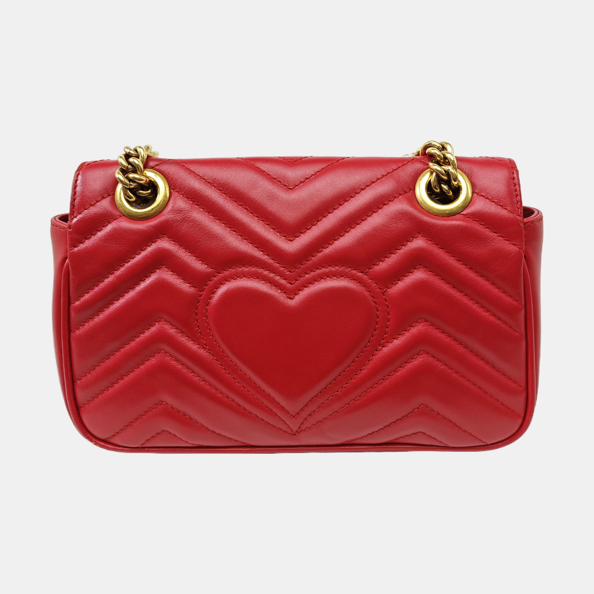GG Marmont Small Quilted Calfskin Red