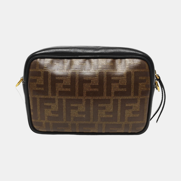 Coated Canvas Shoulder Bag Mini Brown