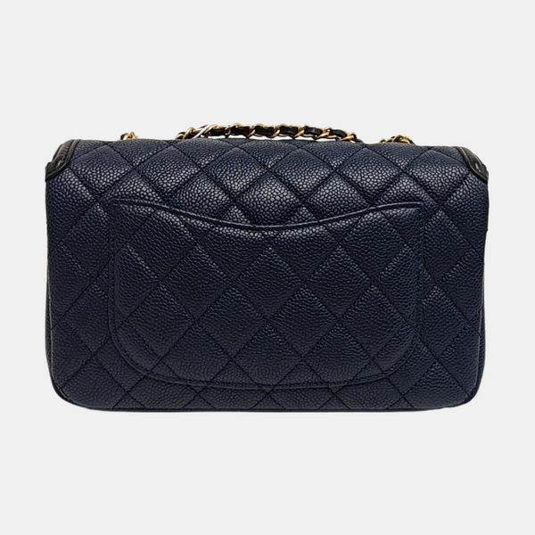 FILIGREE Medium Quilted Grained Calfskin Blue