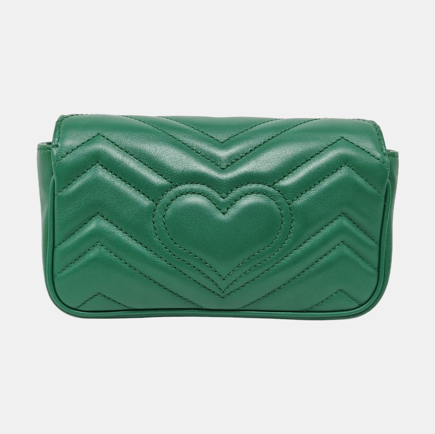 Authenticated pre-owned  GG Marmont Mini Quilted Calfskin Green - Shoulder Bag at Looply