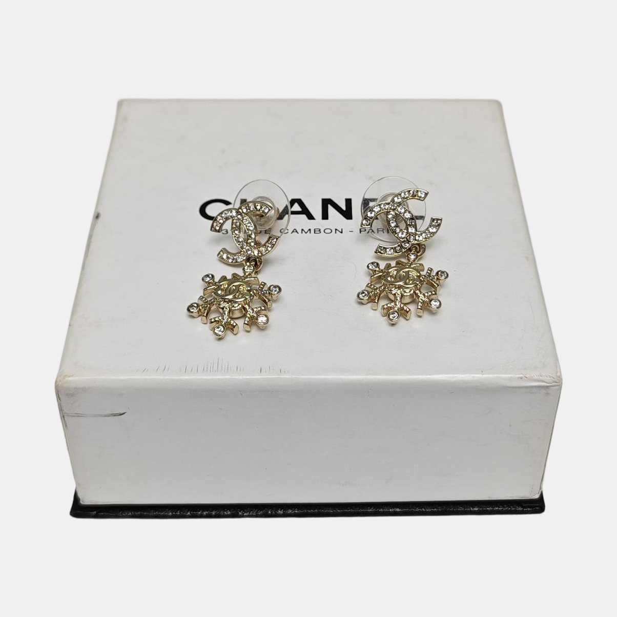 CC Logo Metal Gold Earrings