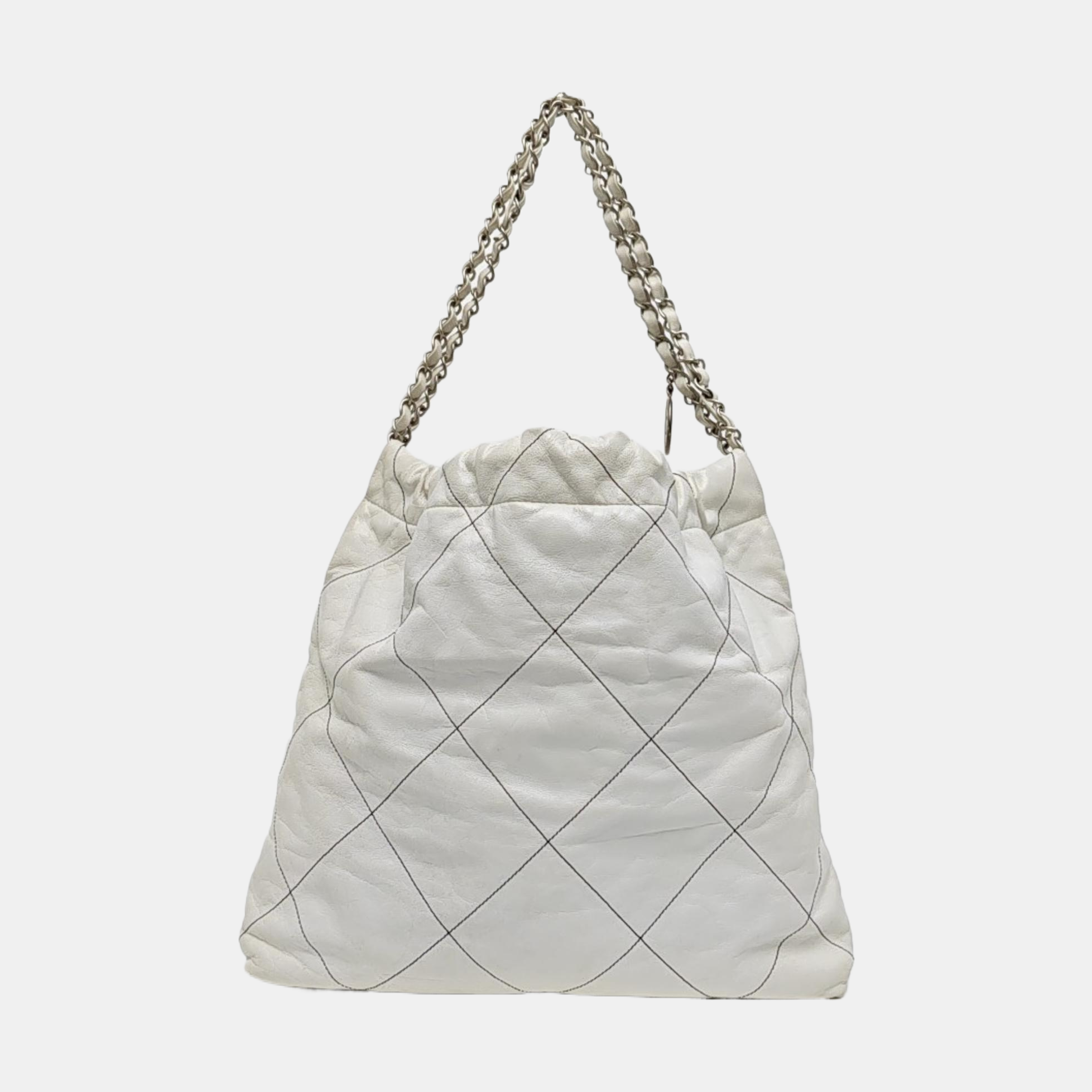 CHANEL 22 Medium Quilted Calfskin White