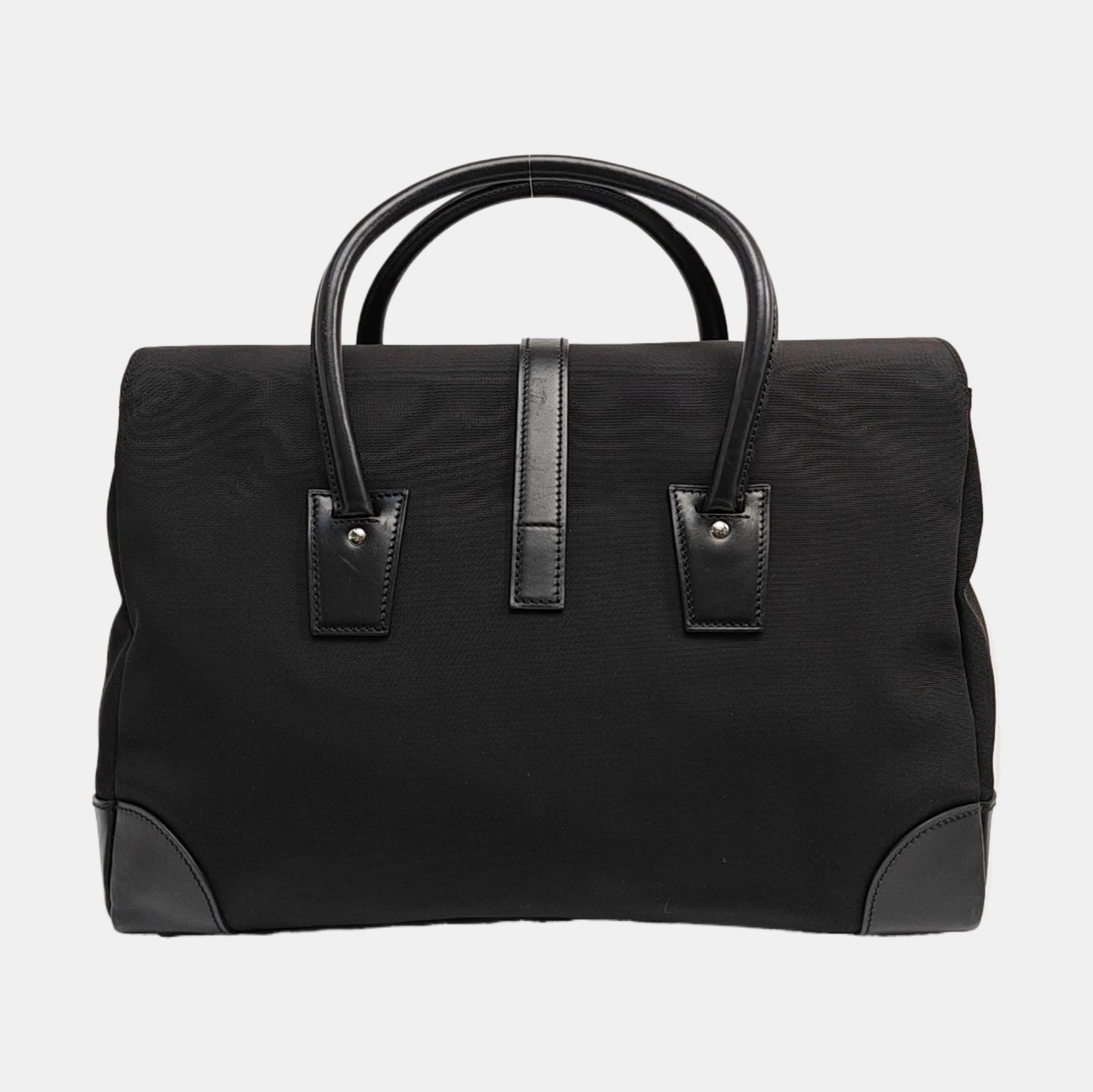 Canvas Top Handle Bag Black