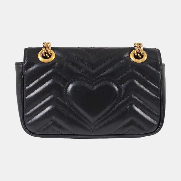 GG Marmont Small Quilted Calfskin Black