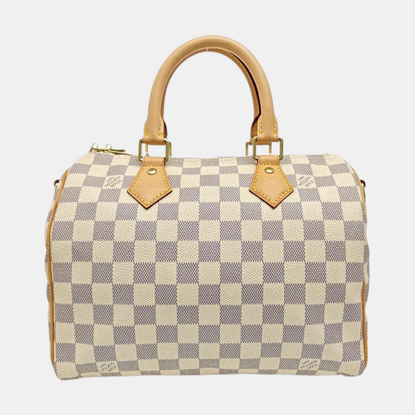 SPEEDY 25 Damier Azur Coated Canvas White