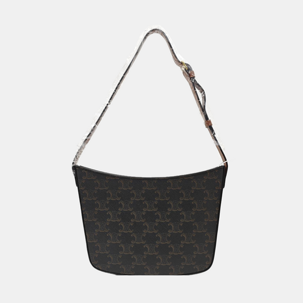 Coated Canvas Top Handle Bag Medium Brown