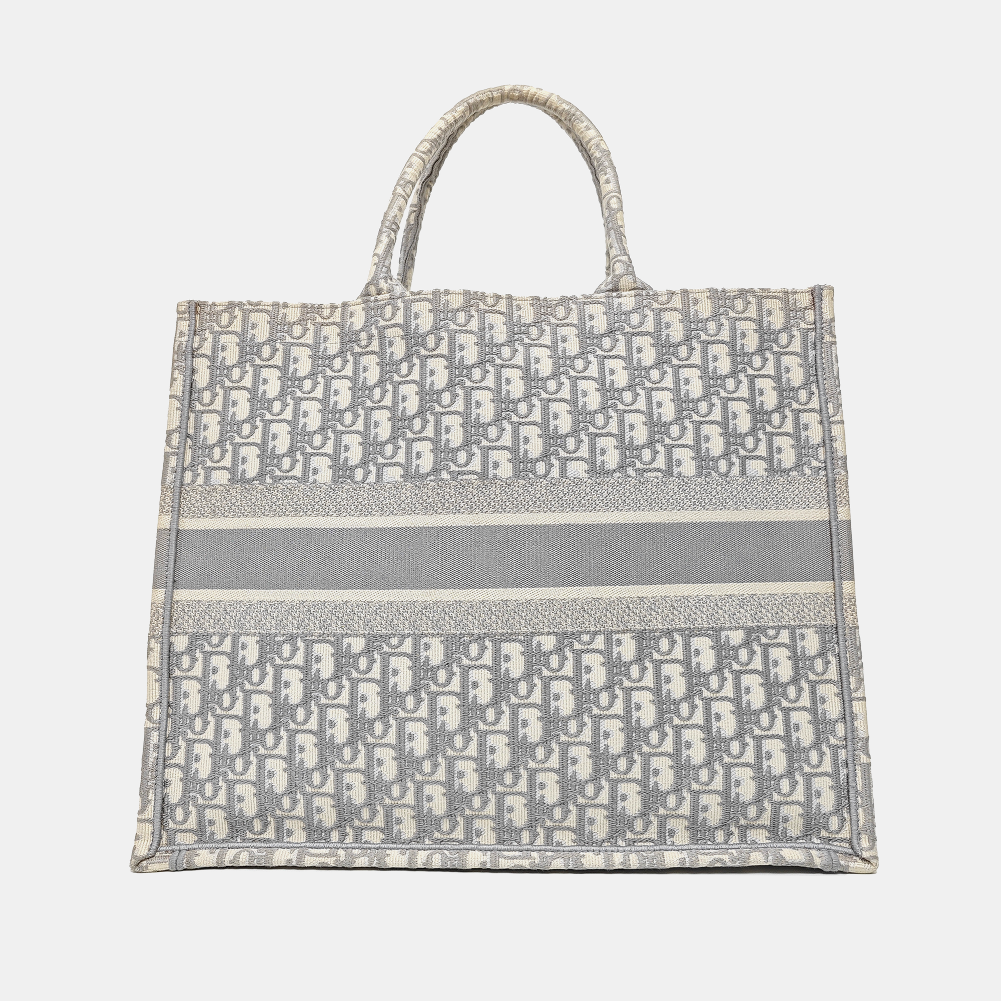 Book Tote Large Oblique Canvas Gray