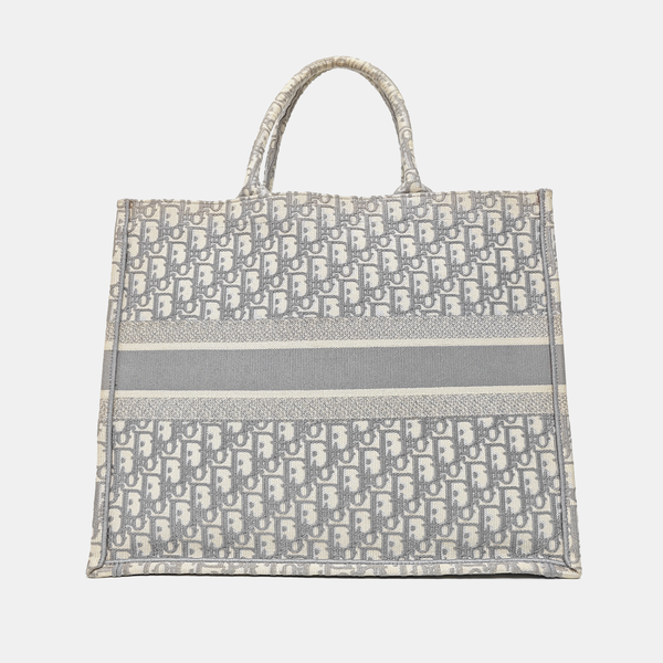 Book Tote Large Oblique Canvas Gray