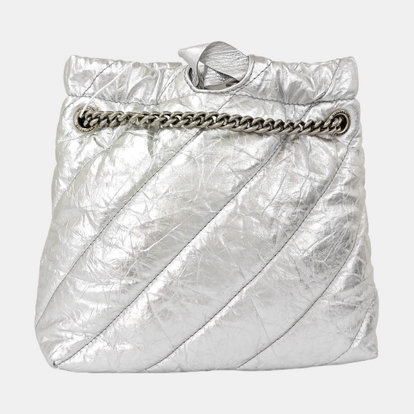 Crush Super Mini Quilted Calfskin Silver