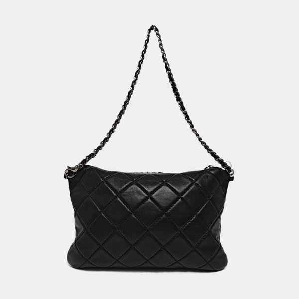 Lambskin Top Handle Bag Silver