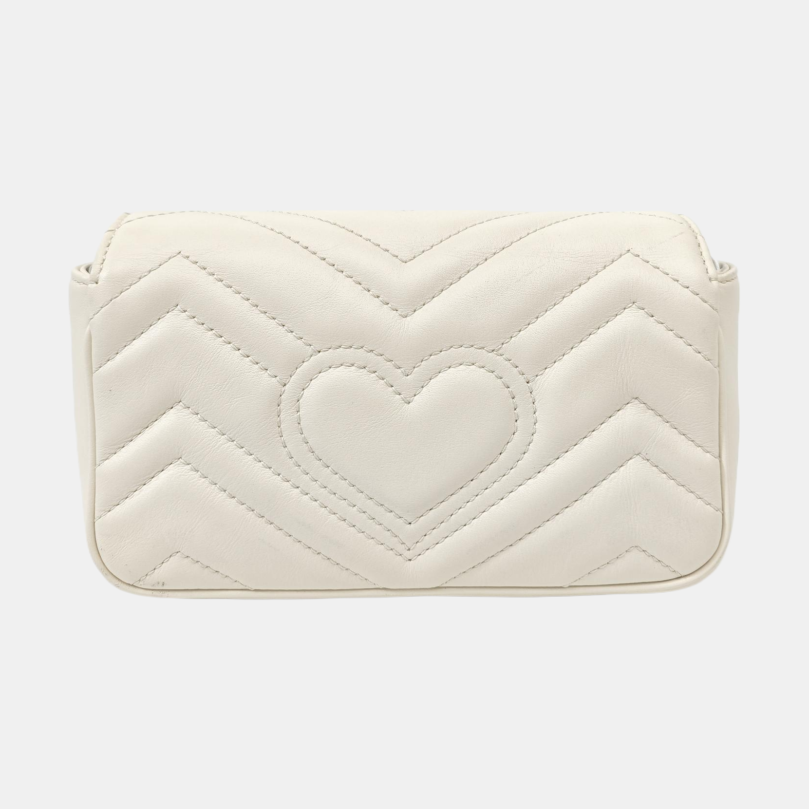 GG Marmont Mini Quilted Calfskin White