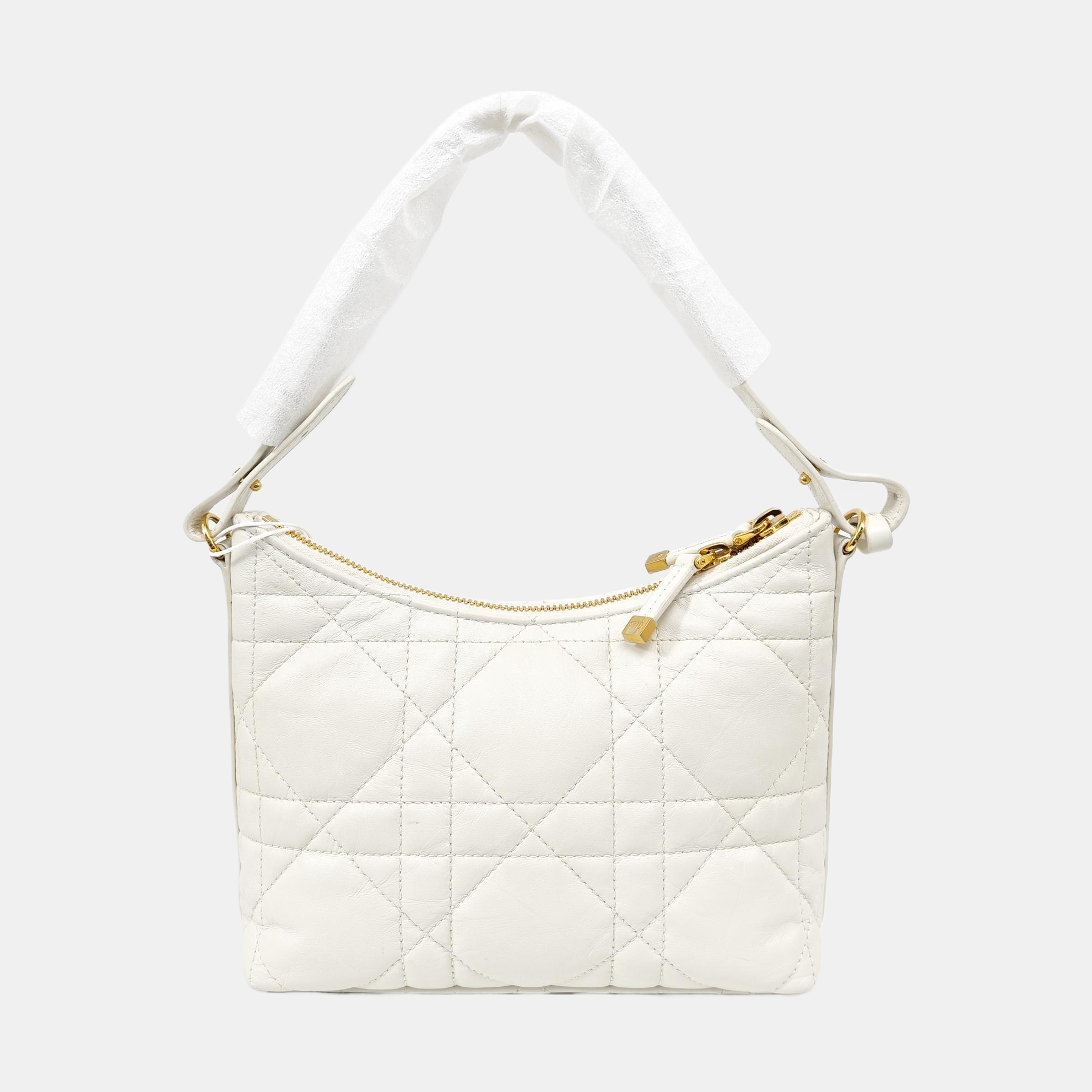 Miss Caro Mini Cannage Lambskin White